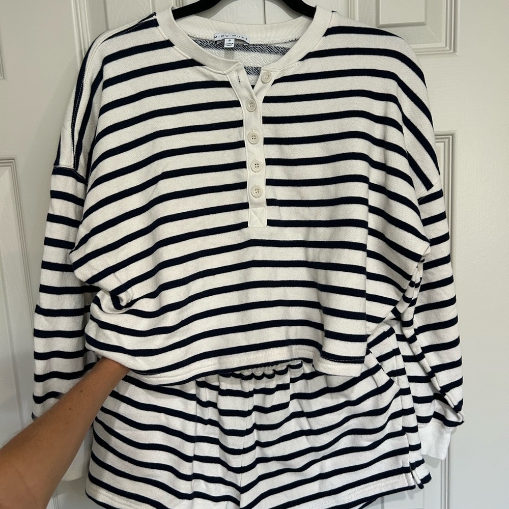 Striped Henley Shirt and matching shorts!